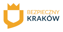 Logo programu Bezpieczny Kraków. Tarcza w koronie